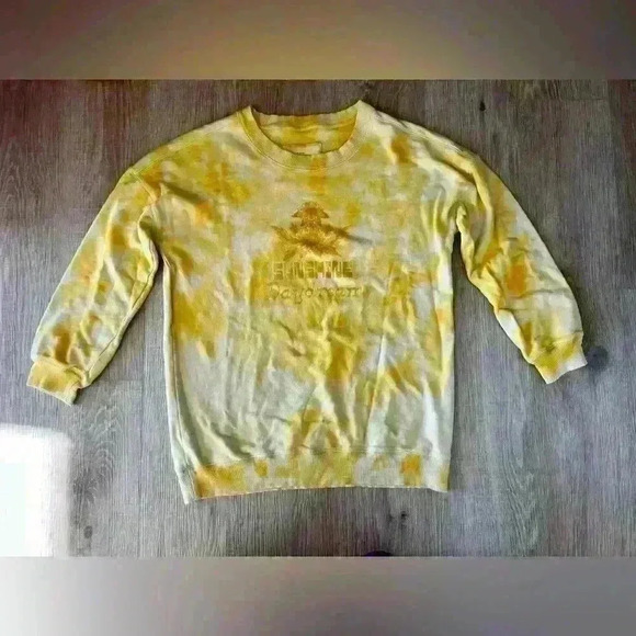Anthropologie Sun Keep Sunshine Daydream Sweatshirt Yellow Dye Size Small - Picture 1 of 7